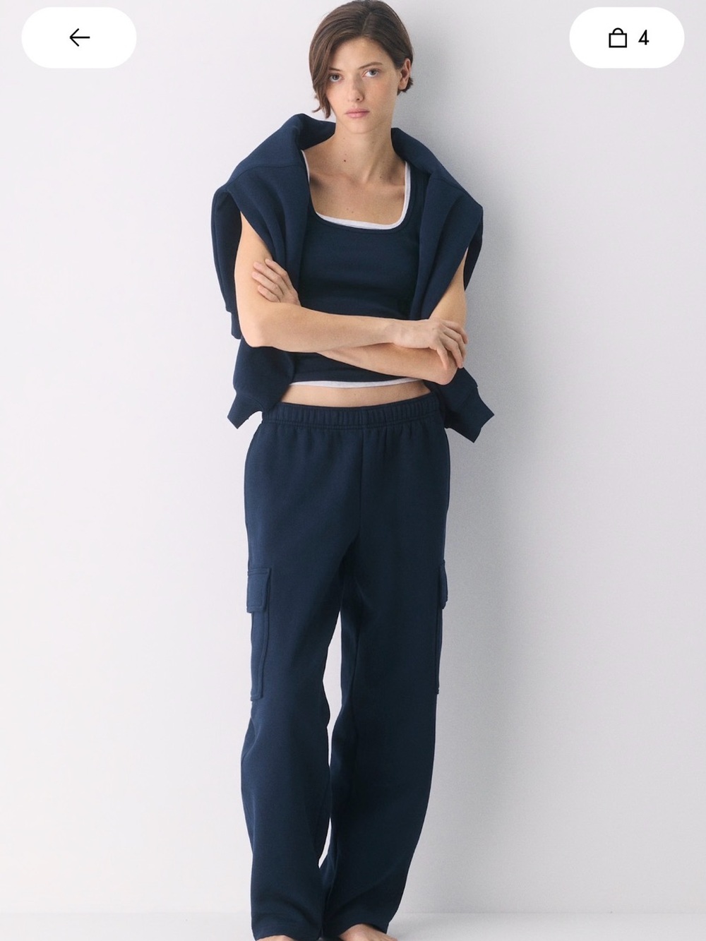 Aritzia Navy Cargo Joggers - Relaxed Straight Leg